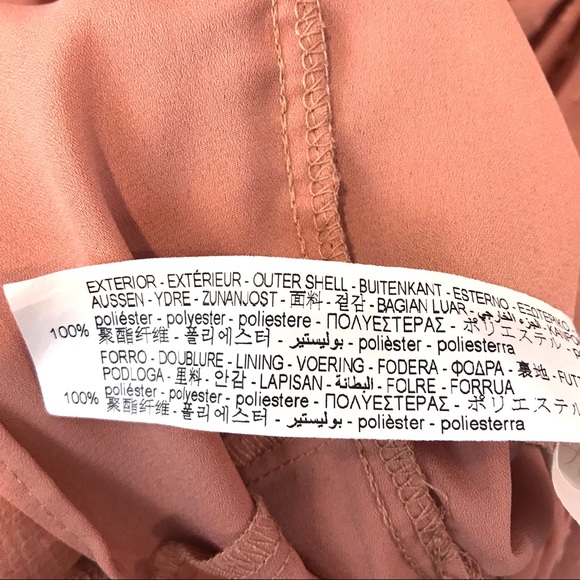 Zara Belted Dotted Mesh Tiered Dress Peach Pink S - Picture 9 of 15